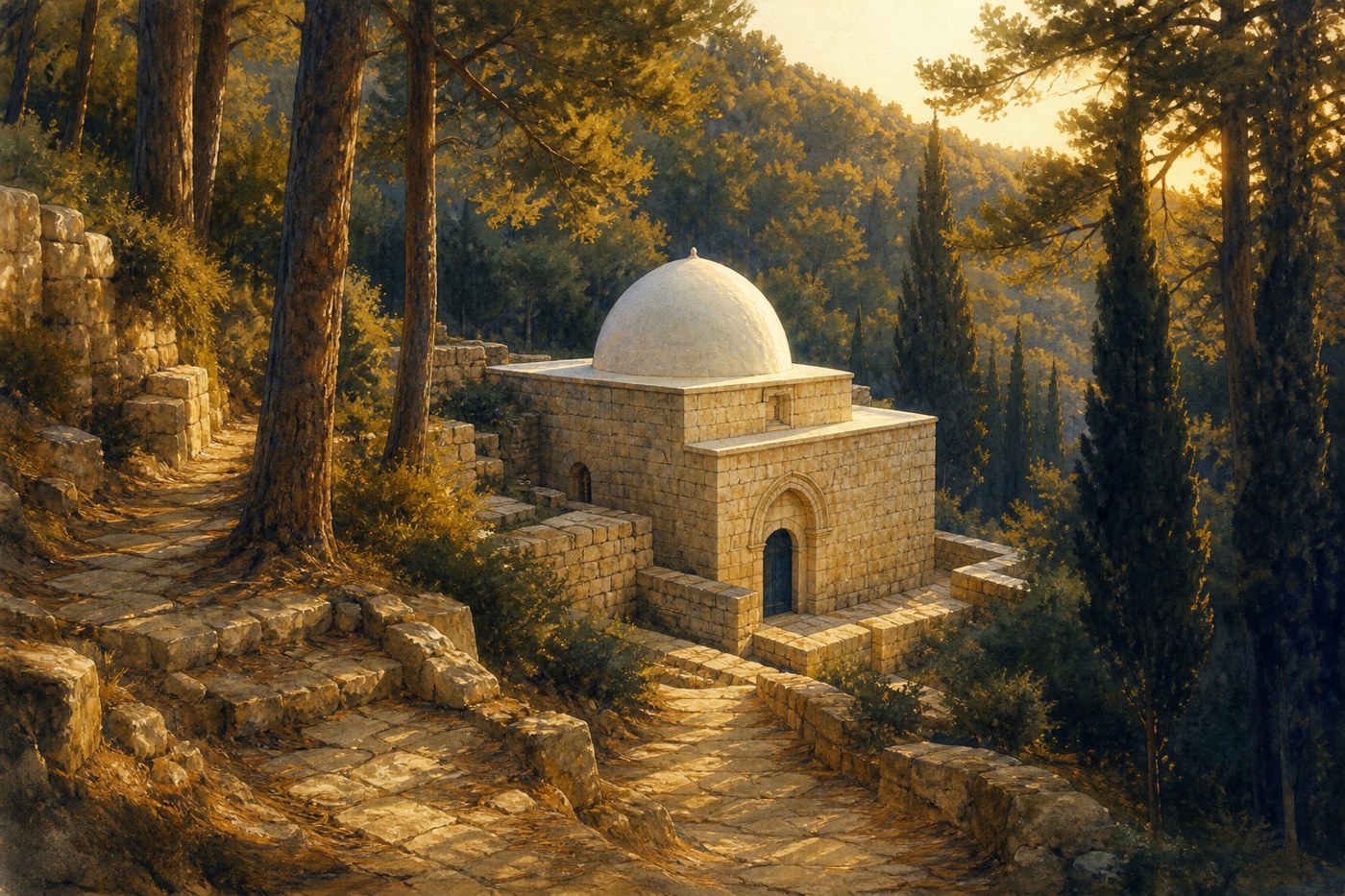 An illustration of the tomb at Amuka in the Galilee