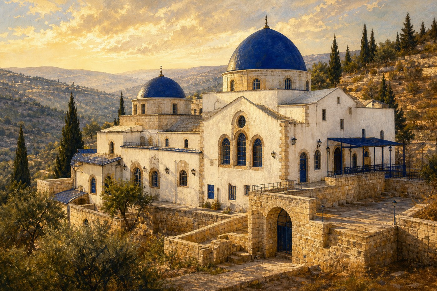 An illustration of the tomb complex at Meron
