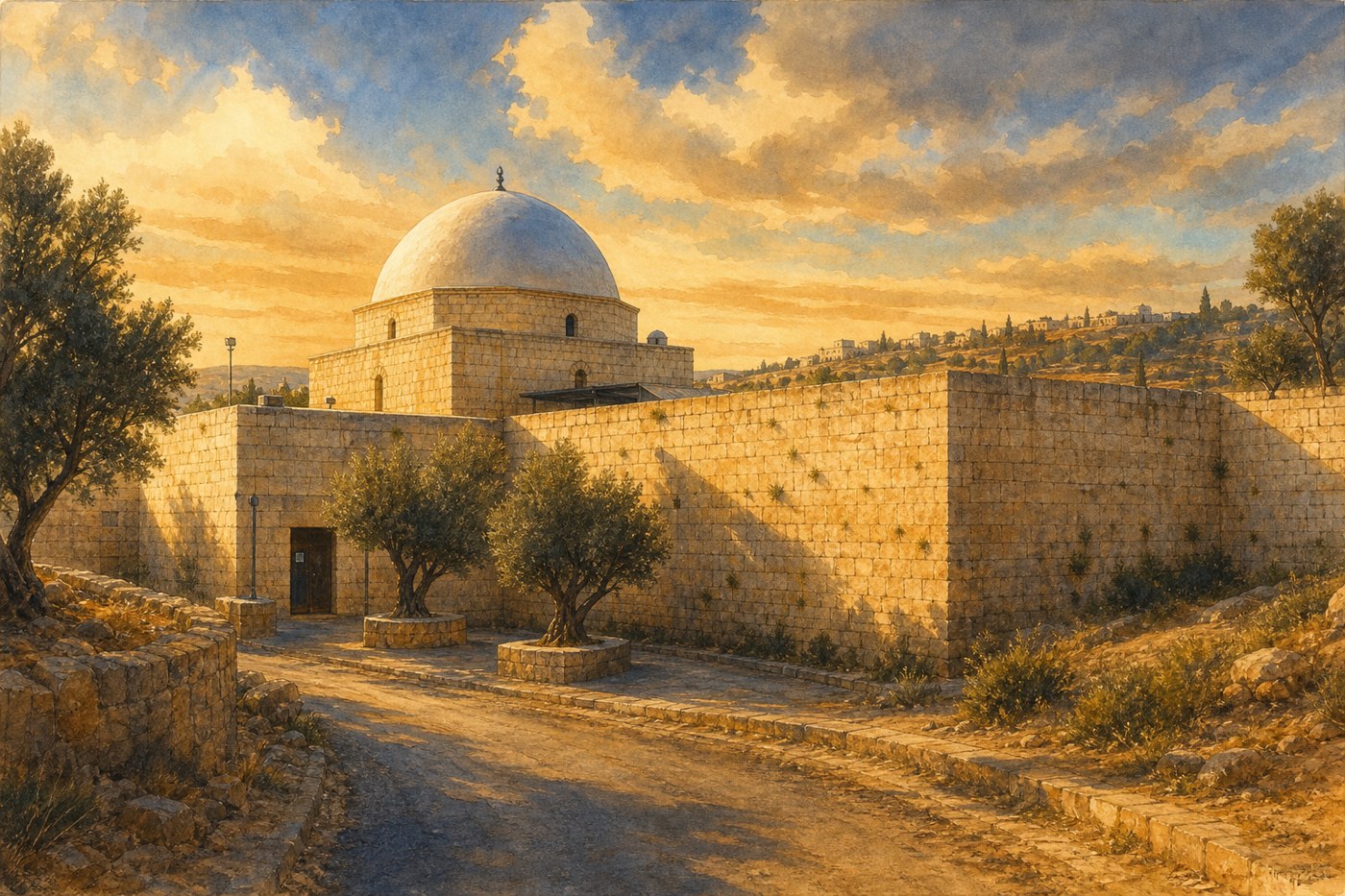 An illustration of Kever Rachel on the road to Beis Lechem
