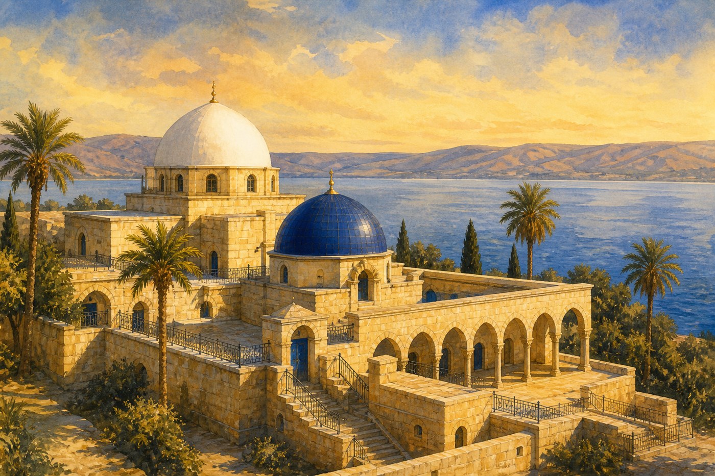 An illustration of the tomb of Rabbi Meir Baal HaNes at Tiberias